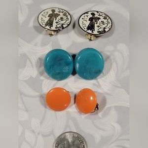 Vintage clip-on earrings 80s bundle